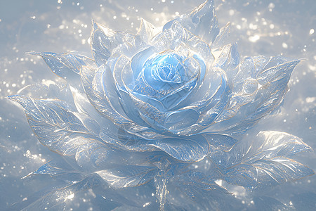 抽象美丽的冰花卉图片
