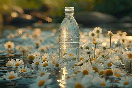 水瓶与雏菊图片