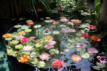 池塘花朵图片