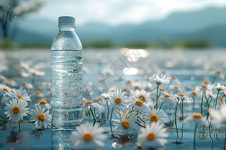 水瓶在池塘图片
