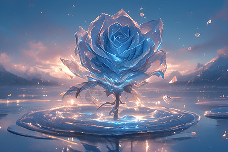 冰雪玫瑰背景图片