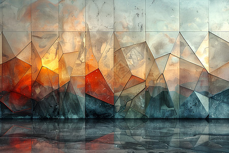 抽象几何艺术中的玻璃质感图片