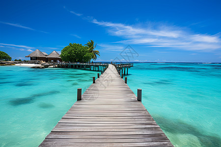 海滩清澈翠绿海滩背景