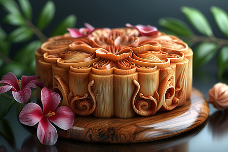 木制月饼盒图片