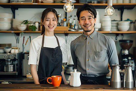 柜台的店员图片