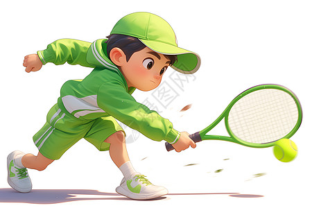 打网球的小男孩背景图片