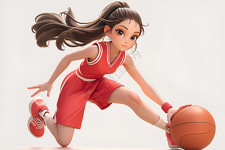 打篮球的活力少女图片