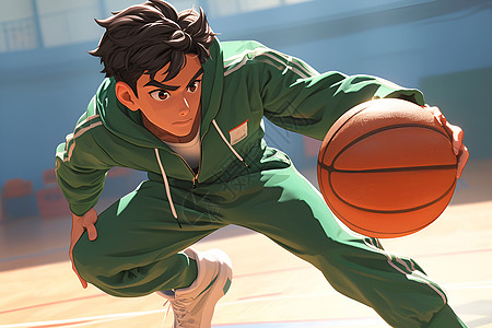 青少年打篮球打篮球的帅气男性插画
