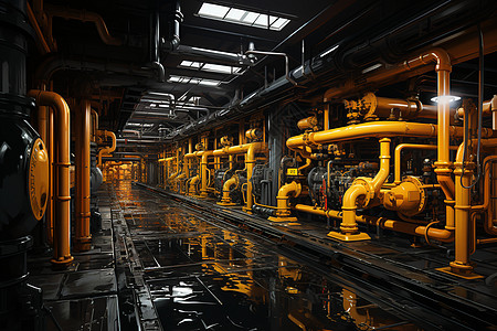 地热发电厂内部机械图片