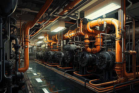 地热发电厂内机械构造图片