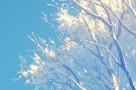 白雪纷飞的冬季图片