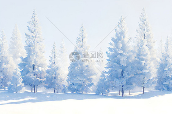 冬日雪景森林图片