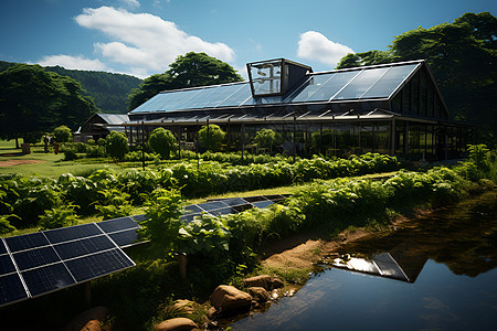 农田中的太阳能板安装图片