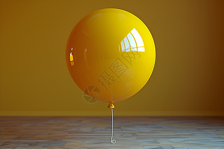 黄色气球漂浮图片