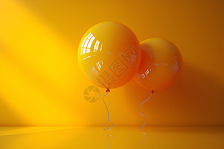 黄色氢气球图片