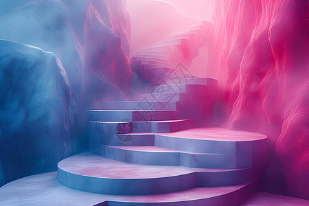 色彩的楼梯图片