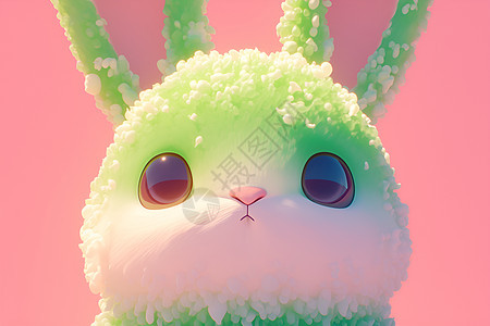 绿色兔兔图片