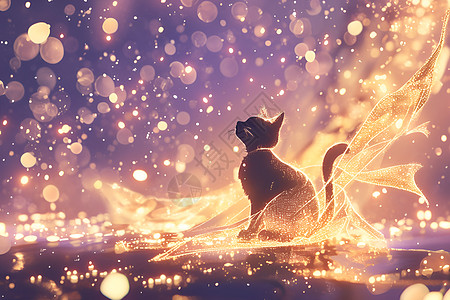 灯光中的猫仙子图片