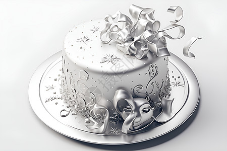 美味的不锈钢生日蛋糕图片