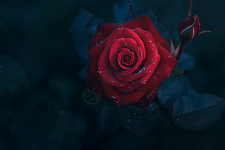 黑夜的红玫瑰图片