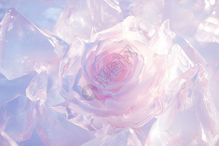 冰雕美丽花朵图片