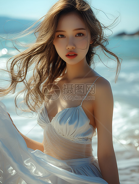 海边性感的少女图片