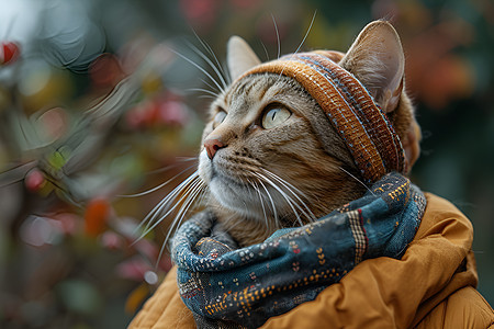 戴着围巾的小猫咪图片