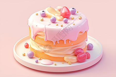 卡通奶油蛋糕图片