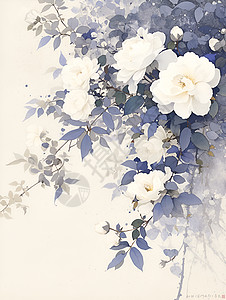 花朵水墨画背景图片