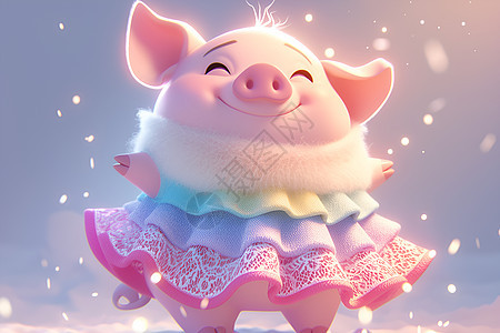 可爱的开心的小猪图片
