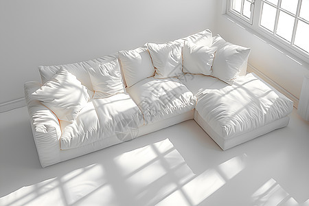客厅中的白色沙发图片
