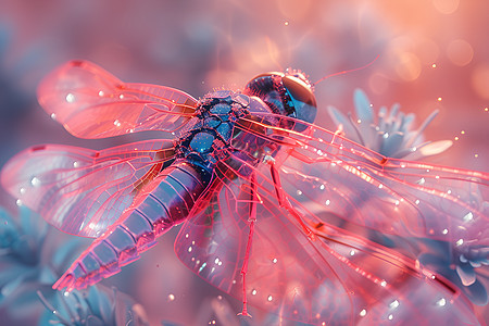 光影斑斓的机器蜻蜓图片