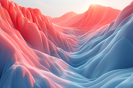 蓝粉的色的山峦曲线图片