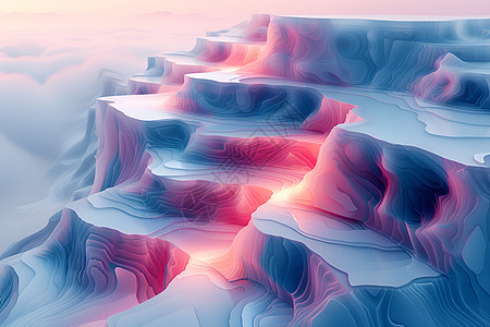抽象色彩山脉背景图片