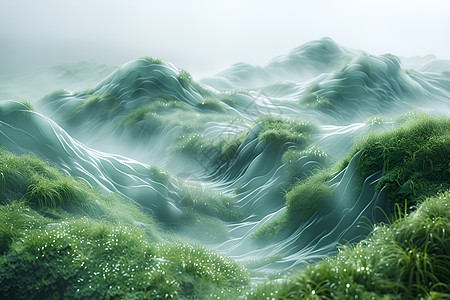 海洋般的绿草地图片