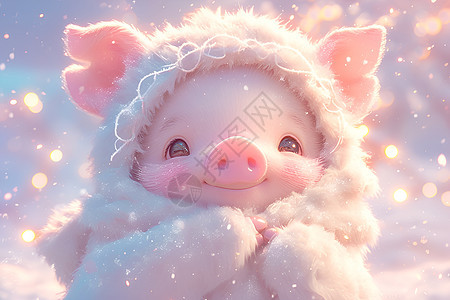 绚丽可爱的小猪背景图片