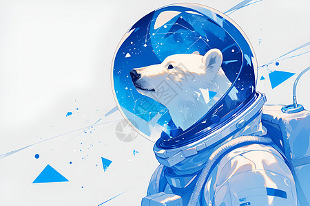 宇航员状北极熊图片