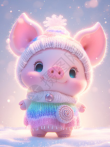 粉色的毛衣小猪图片