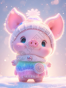 粉色的毛衣小猪图片