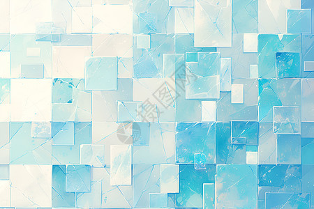 蓝白方格玻璃壁纸图片