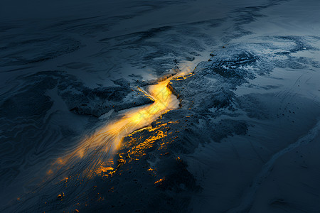 冰原上的熔岩图片