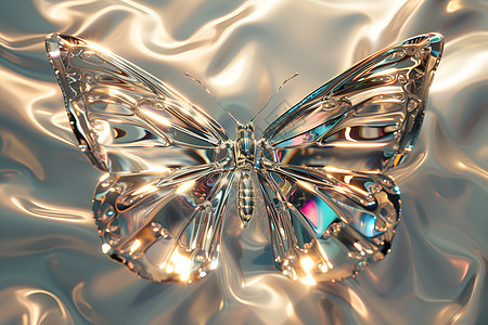 未来感的玻璃蝴蝶图片