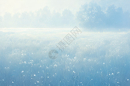 薄雾笼罩的田野图片