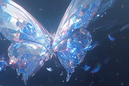 黑夜里的水晶蝴蝶图片