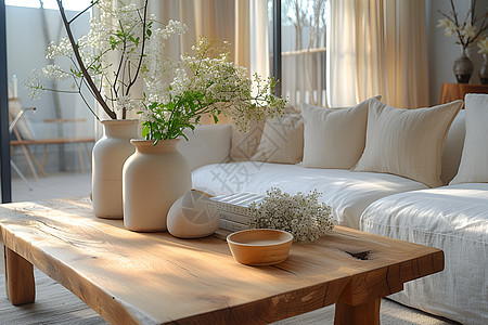 宁静之家极简木质桌图片