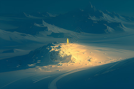 黄金光辉的山顶和神秘光芒的邂逅图片