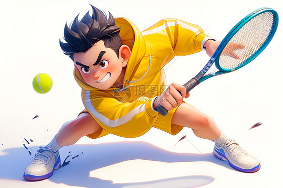 网球少年图片