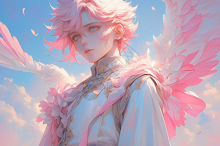 粉色的天使图片
