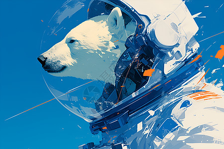 宇航员极地熊图片