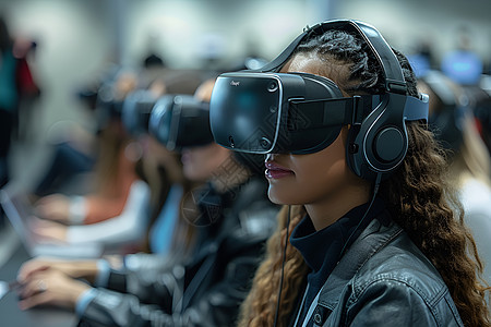 未来VR虚拟办公背景图片